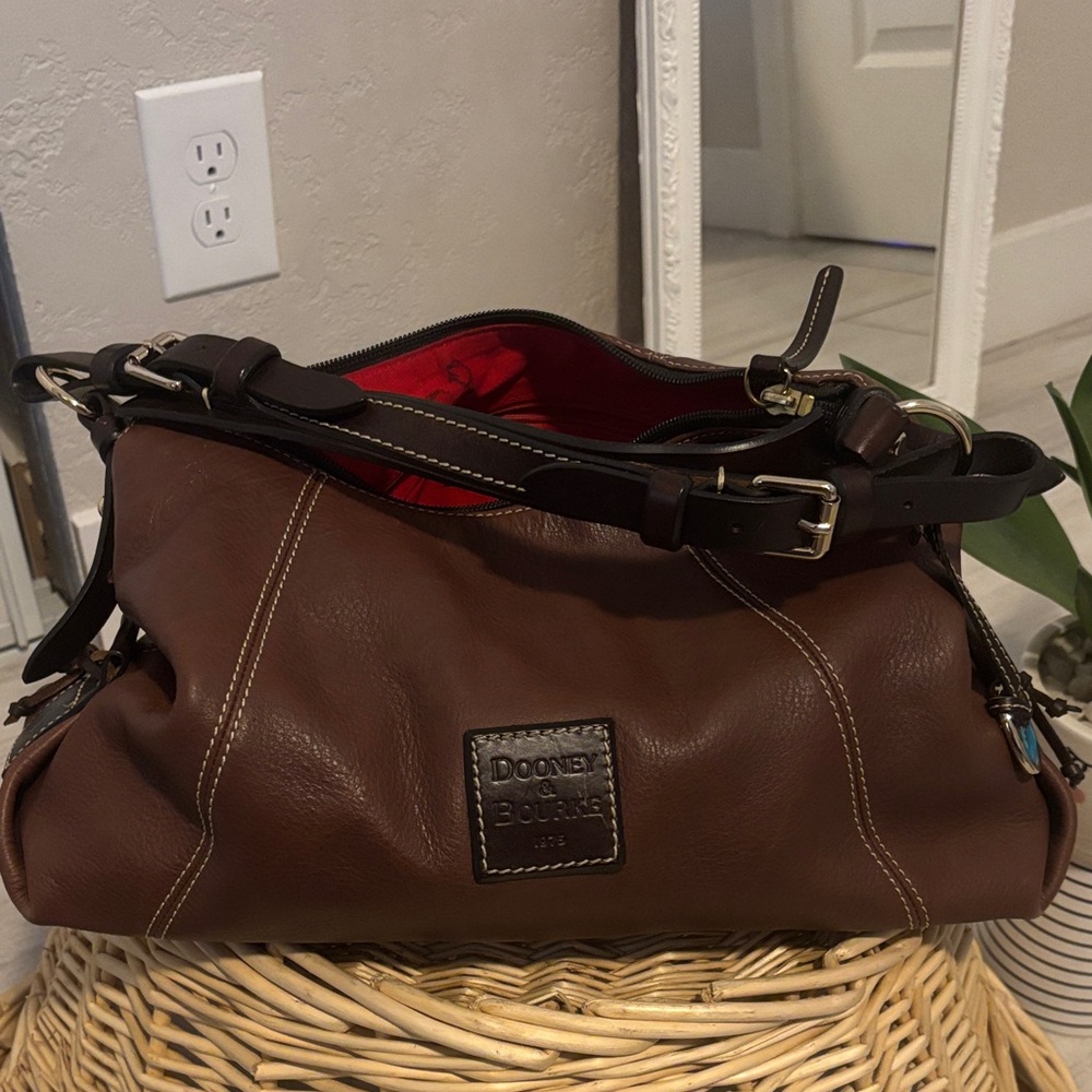 Dooney & Bourke Rich Brown Leather Messenger Bag